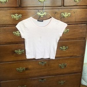 A Pink and White Striped Brandy Melville Top